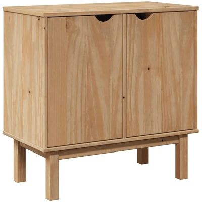 vidaXL Bruin dennenhouten Hal Cabinet - Opbergmeubel van massief hout vidaXL Bruin dennenhouten Hal Cabinet - Opbergmeubel van massief hout