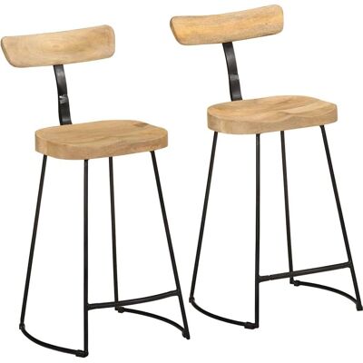 vidaXL Gavin Barhocker - Mango Holz - 2 Stk vidaXL Gavin Barhocker - Mango Holz - 2 Stk