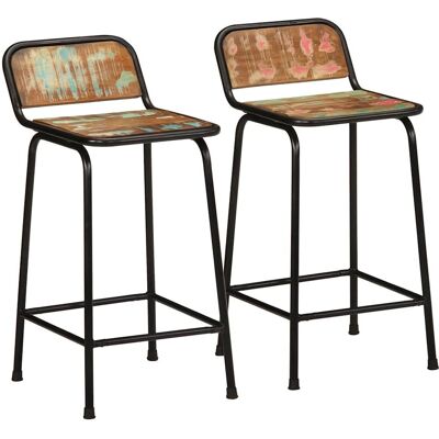 vidaXL 4013532 Tabourets de bar en bois recyclé - 2 pièces - Publicité vidaXL 4013532 Tabourets de bar en bois recyclé - 2 pièces - Publicité