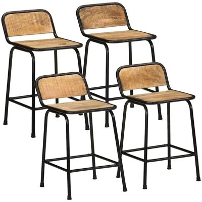 vidaXL Moderne Mangohouten Barkruk - 4 stuks - 46x35,5x70 cm vidaXL Moderne Mangohouten Barkruk - 4 stuks - 46x35,5x70 cm