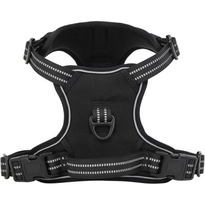 vidaXL Dog Harness with Reflective Stripes - Adjustable Black L vidaXL Dog Harness with Reflective Stripes - Adjustable Black L