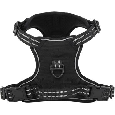 vidaXL Hundegeschirr mit Leine und Halsband - Mittel - Schwarz vidaXL Hundegeschirr mit Leine und Halsband - Mittel - Schwarz