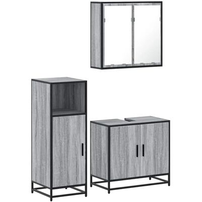 vidaXL 3300948 Badezimmermöbelset - Grau Sonoma - Robust, Modern vidaXL 3300948 Badezimmermöbelset - Grau Sonoma - Robust, Modern