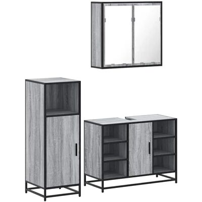 VidaXL 3300973 Badezimmermöbelset Grau Sonoma - Badezimmer Möbelset VidaXL 3300973 Badezimmermöbelset Grau Sonoma - Badezimmer Möbelset