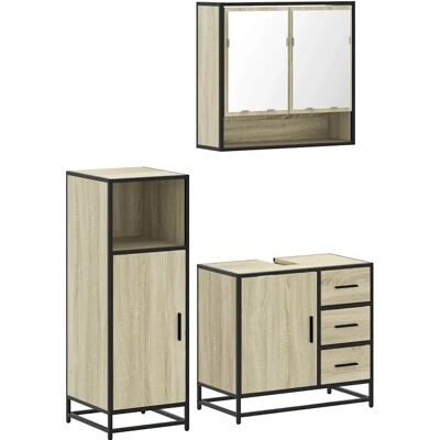 vidaXL Sonoma eg Badmøbel-Set - 3 dele vidaXL Sonoma eg Badmøbel-Set - 3 dele