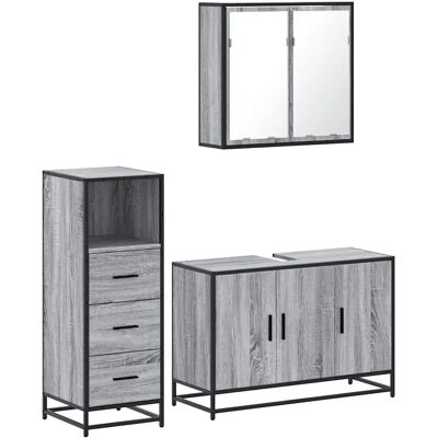 vidaXL 3301013 Grijze Sonoma Badkamermeubelset vidaXL 3301013 Grijze Sonoma Badkamermeubelset