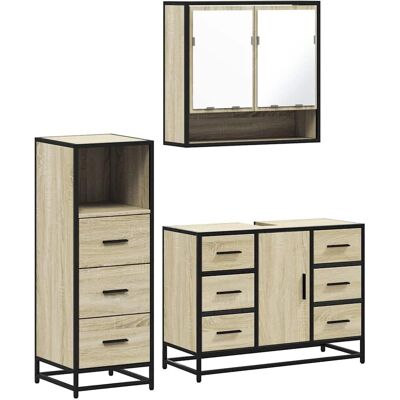vidaXL Sonoma Oak 3-teiliges Badezimmermöbel-Set - Badezimmer vidaXL Sonoma Oak 3-teiliges Badezimmermöbel-Set - Badezimmer