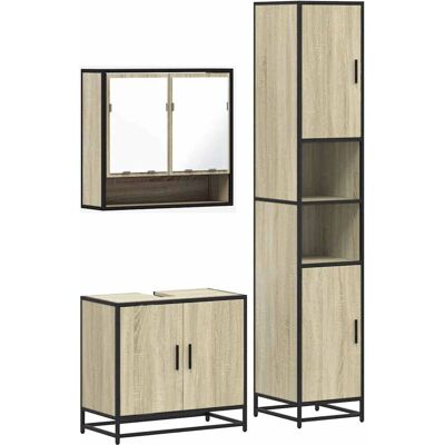 vidaXL 3301096 Badeværelsesmøbel-Set Grå Sonoma - Badeværelsesmøbler vidaXL 3301096 Badeværelsesmøbel-Set Grå Sonoma - Badeværelsesmøbler
