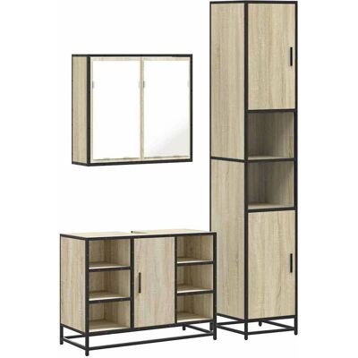 vidaXL 3301121 Badeværelsesmøbel-Set - Sonoma Grå - 3 Stykker vidaXL 3301121 Badeværelsesmøbel-Set - Sonoma Grå - 3 Stykker