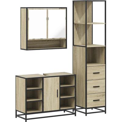 VidaXL Sonoma Eg Badmøbel-Set - 3 dele VidaXL Sonoma Eg Badmøbel-Set - 3 dele