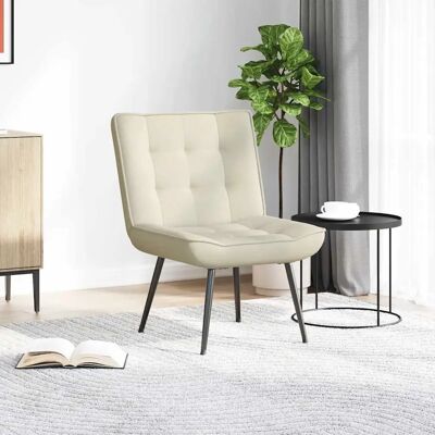 vidaXL Relaxsessel - Samt Cremé - 64x74x84 cm vidaXL Relaxsessel - Samt Cremé - 64x74x84 cm