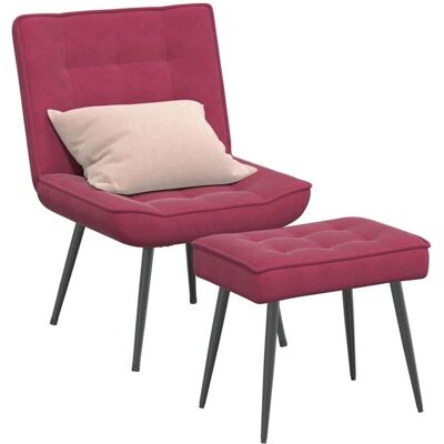 Vidaxl - Relaxsessel mit Hocker Rot Velours - Sessel Vidaxl - Relaxsessel mit Hocker Rot Velours - Sessel