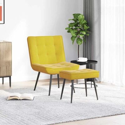 Vidaxl - Entspannungs-Sessel mit Fußhocker - Gelb Samt - Relaxsessel Vidaxl - Entspannungs-Sessel mit Fußhocker - Gelb Samt - Relaxsessel