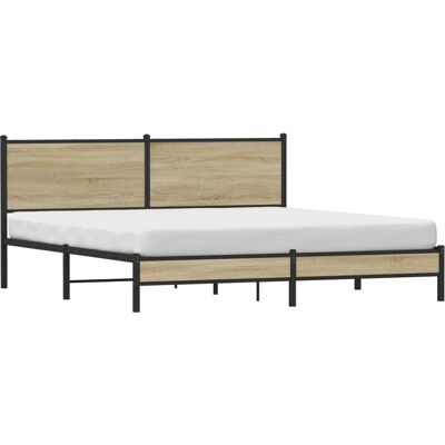 vidaXL metallipäivävuode runko ja pääty - Sängynrunko - Sonoma tammi - Sängyn tyyppi vidaXL metallipäivävuode runko ja pääty - Sängynrunko - Sonoma tammi - Sängyn tyyppi