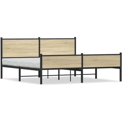 vidaXL Metallipeditetty ilman patjaa Sonoma Tammi 183x213 cm vidaXL Metallipeditetty ilman patjaa Sonoma Tammi 183x213 cm