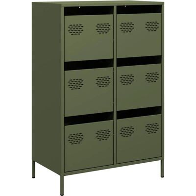 vidaXL Credenza Vert Olive - Meuble en Acier - Publicité vidaXL Credenza Vert Olive - Meuble en Acier - Publicité