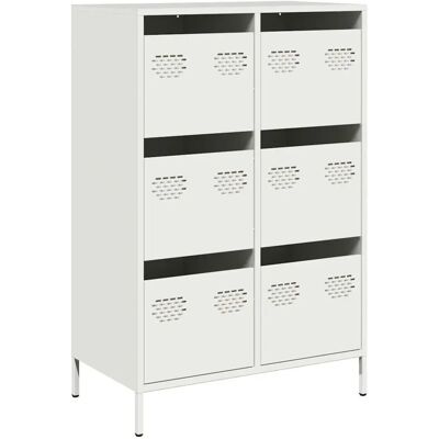 vidaXL Highboard Weiß 68x39x101,5 cm Stahl - Highboard vidaXL Highboard Weiß 68x39x101,5 cm Stahl - Highboard
