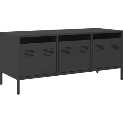 vidaXL TV Cabinet Black 101.5x39x43.5 cm Cold-rolled Steel - TV cabinet vidaXL TV Cabinet Black 101.5x39x43.5 cm Cold-rolled Steel - TV cabinet