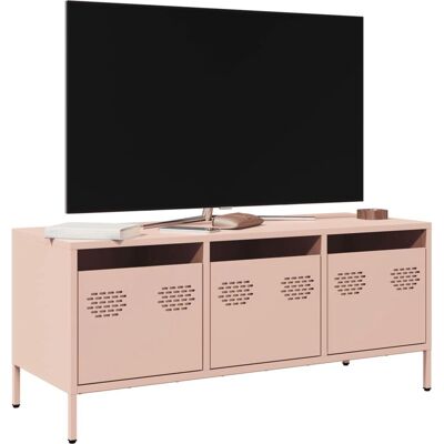 vidaXL Rosa 101,5x39x43,5 cm Gabinete de TV de Acero - Soporte para TV y Medios vidaXL Rosa 101,5x39x43,5 cm Gabinete de TV de Acero - Soporte para TV y Medios