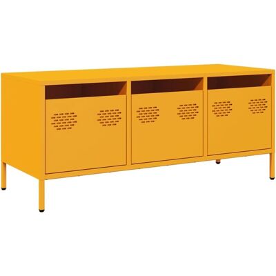 vidaXL Gabinete de TV Amarillo Mostaza 101,5x39x43,5 cm Acero Laminado en Frío vidaXL Gabinete de TV Amarillo Mostaza 101,5x39x43,5 cm Acero Laminado en Frío