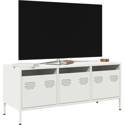 vidaXL TV Schrank Weiß 101,5x39x43,5 cm Kaltgewalzter Stahl - TV Schrank vidaXL TV Schrank Weiß 101,5x39x43,5 cm Kaltgewalzter Stahl - TV Schrank