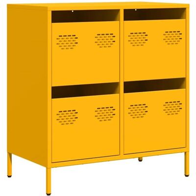 vidaXL Mostaza Gele Dressoir 68x39x73.5 cm Koudgewalst Staal - Opbergkast vidaXL Mostaza Gele Dressoir 68x39x73.5 cm Koudgewalst Staal - Opbergkast