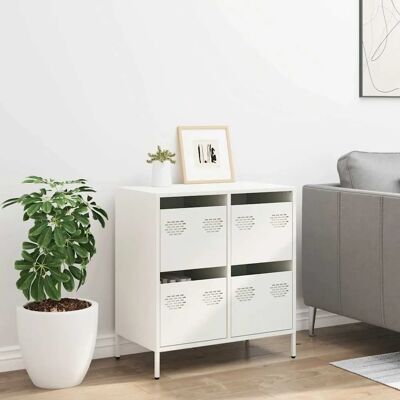 vidaXL Weißer Sideboard 68x39x73,5 cm - Stahlaufbewahrung vidaXL Weißer Sideboard 68x39x73,5 cm - Stahlaufbewahrung