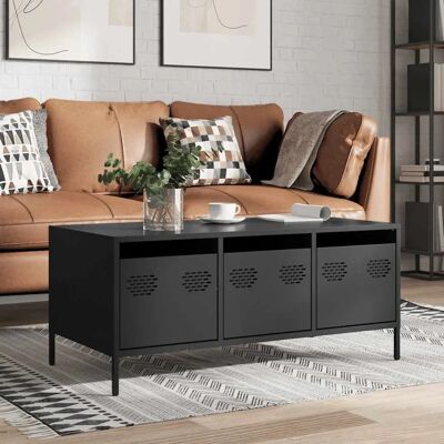 vidaXL 851268 Couchtisch Schwarz Kaltgewalzter Stahl - Coffee Table vidaXL 851268 Couchtisch Schwarz Kaltgewalzter Stahl - Coffee Table