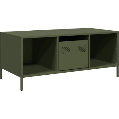 vidaXL Couchtisch Grün - Beistelltisch - Stahl - 101,5x50x43,5 cm vidaXL Couchtisch Grün - Beistelltisch - Stahl - 101,5x50x43,5 cm