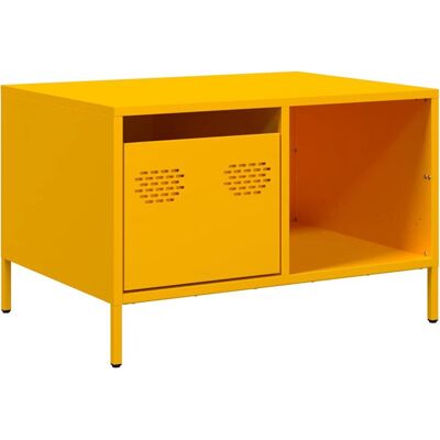 vidaXL Salontafel Mosterd Geel 68,5x50x43,5 cm Koudgewalst Staal - Salontafel vidaXL Salontafel Mosterd Geel 68,5x50x43,5 cm Koudgewalst Staal - Salontafel
