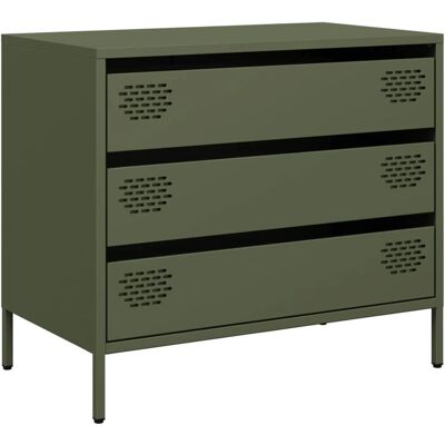 vidaXL 851296 Olive Green Sideboard - Storage & Steel Furniture vidaXL 851296 Olive Green Sideboard - Storage & Steel Furniture