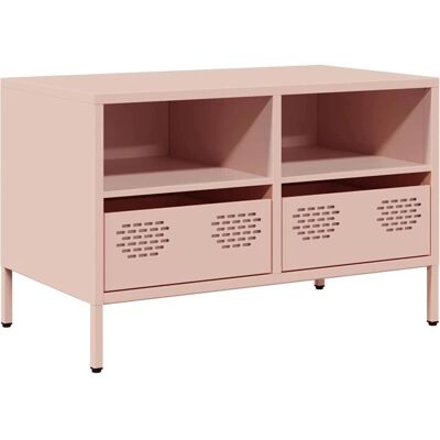vidaXL Roze 68x39x43,5 cm Stalen TV Kast - TV Standaard & Entertainment Center vidaXL Roze 68x39x43,5 cm Stalen TV Kast - TV Standaard & Entertainment Center