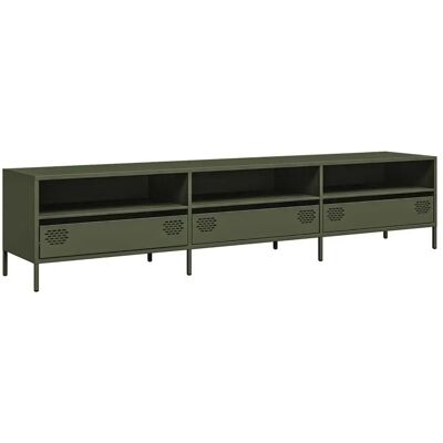 vidaXL TV Kast Olijf Groen 202x39x43,5 cm Koudgewalst Staal - TV Kast vidaXL TV Kast Olijf Groen 202x39x43,5 cm Koudgewalst Staal - TV Kast
