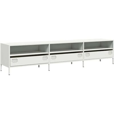 vidaXL Weißer TV-Schrank 135X39X43,5 cm Kaltgewalzter Stahl vidaXL Weißer TV-Schrank 135X39X43,5 cm Kaltgewalzter Stahl