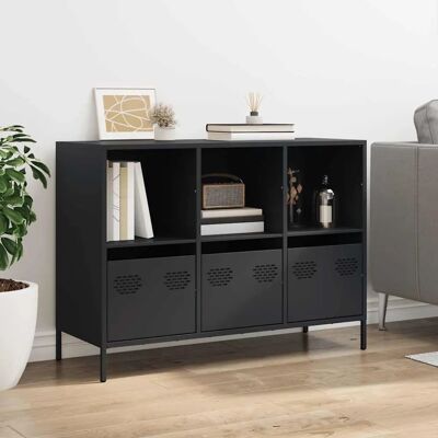 vidaXL Sideboard Schwarz - Kaltgewalzter Stahl Stauraum vidaXL Sideboard Schwarz - Kaltgewalzter Stahl Stauraum