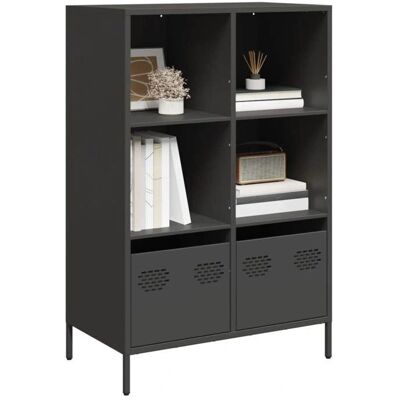 vidaXL Schwarzer Stahl Highboard - 68x39x103,5 cm - Aufbewahrungsschrank vidaXL Schwarzer Stahl Highboard - 68x39x103,5 cm - Aufbewahrungsschrank