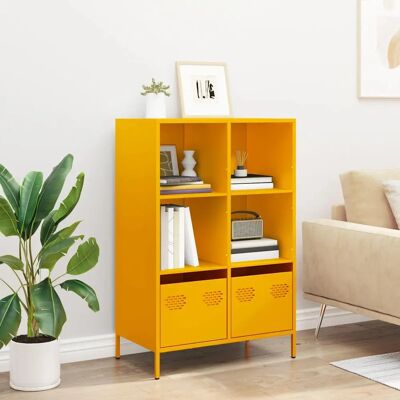 vidaXL Senfgelb 68x39x103,5 cm Stahl Highboard - Highboard vidaXL Senfgelb 68x39x103,5 cm Stahl Highboard - Highboard