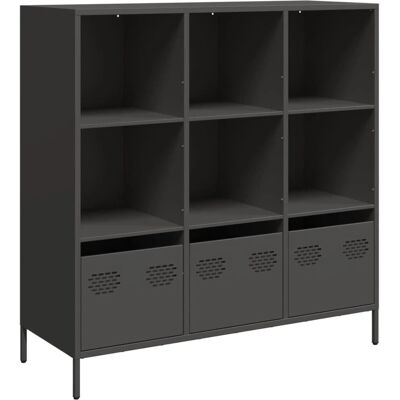vidaXL Highboard Zwart 101,5x39x103,5 cm Staal - Dressoir vidaXL Highboard Zwart 101,5x39x103,5 cm Staal - Dressoir
