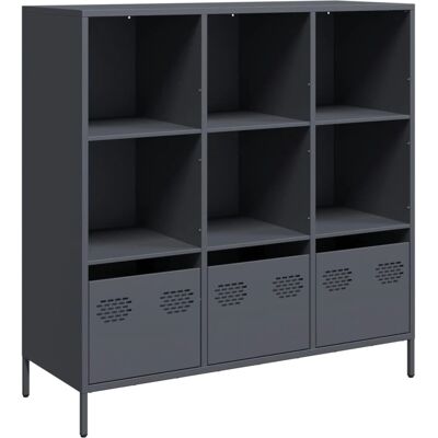 vidaXL Antraciet Stalen Highboard 101,5x39x103,5 cm vidaXL Antraciet Stalen Highboard 101,5x39x103,5 cm