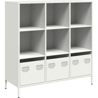 vidaXL Weißer Stahl Highboard - 101,5x39x103,5 cm Staubschrank vidaXL Weißer Stahl Highboard - 101,5x39x103,5 cm Staubschrank