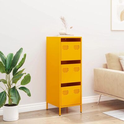 vidaXL Hoher Schrank Senfgelb 39x35x103,5 cm Stahl - Schrank vidaXL Hoher Schrank Senfgelb 39x35x103,5 cm Stahl - Schrank