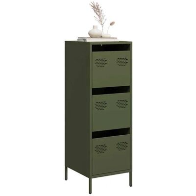 vidaXL Highboard Verde Oliva - 3 Cajones - Aparador vidaXL Highboard Verde Oliva - 3 Cajones - Aparador