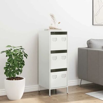 vidaXL Highboard Weiß 39x35x103,5 cm Stahl - Highboard vidaXL Highboard Weiß 39x35x103,5 cm Stahl - Highboard