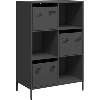 vidaXL 851406 Buffet en Acier Noir - Meuble de Salon - Publicité vidaXL 851406 Buffet en Acier Noir - Meuble de Salon - Publicité