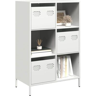 vidaXL Weißes Highboard - 3 Schubladen & Fächer - Zuhause & Büro vidaXL Weißes Highboard - 3 Schubladen & Fächer - Zuhause & Büro