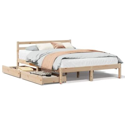 VidaXL Bettgestell - Kiefernholz Rustikal - 120x190 cm - Bettgestell VidaXL Bettgestell - Kiefernholz Rustikal - 120x190 cm - Bettgestell