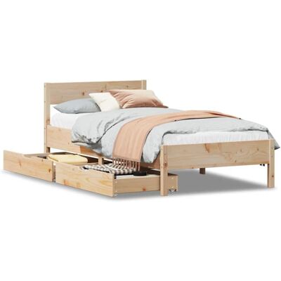 vidaXL 3301773 Bettgestell - Rustik Holzrahmen vidaXL 3301773 Bettgestell - Rustik Holzrahmen