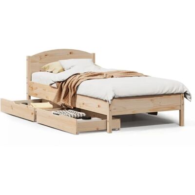 vidaXL bedframe 100x200 cm met hoofdbord - Bedframe vidaXL bedframe 100x200 cm met hoofdbord - Bedframe