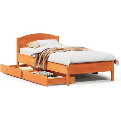 vidaXL Bettrahmen mit Kopfteil - 90x190cm - Rustikales Kiefernholz vidaXL Bettrahmen mit Kopfteil - 90x190cm - Rustikales Kiefernholz