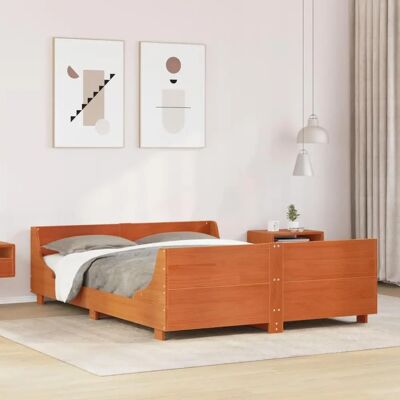vidaXL Massief houten bed zonder matras - 160x200 cm - Faraobruin vidaXL Massief houten bed zonder matras - 160x200 cm - Faraobruin